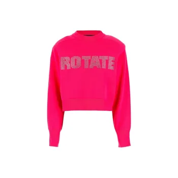 Rotate Logo Embellished Cropped Sweatshirt