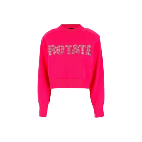 Rotate Logo Embellished Cropped Sweatshirt