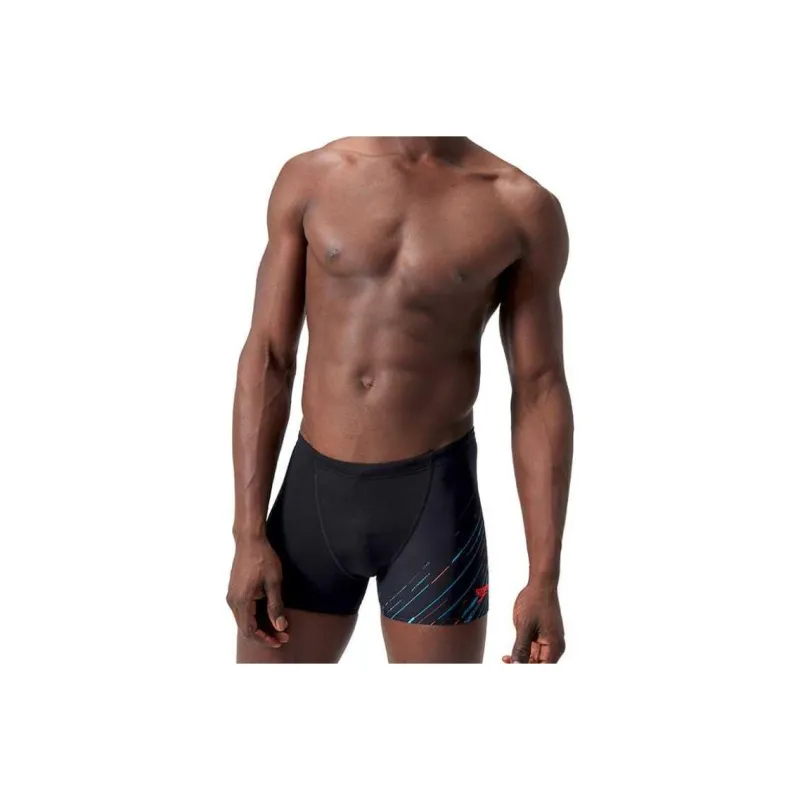 Speedo Swimming Shorts Men's Black Red-0