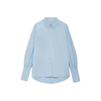 Anine Bing Maxine Logo embroidered Cotton Shirt