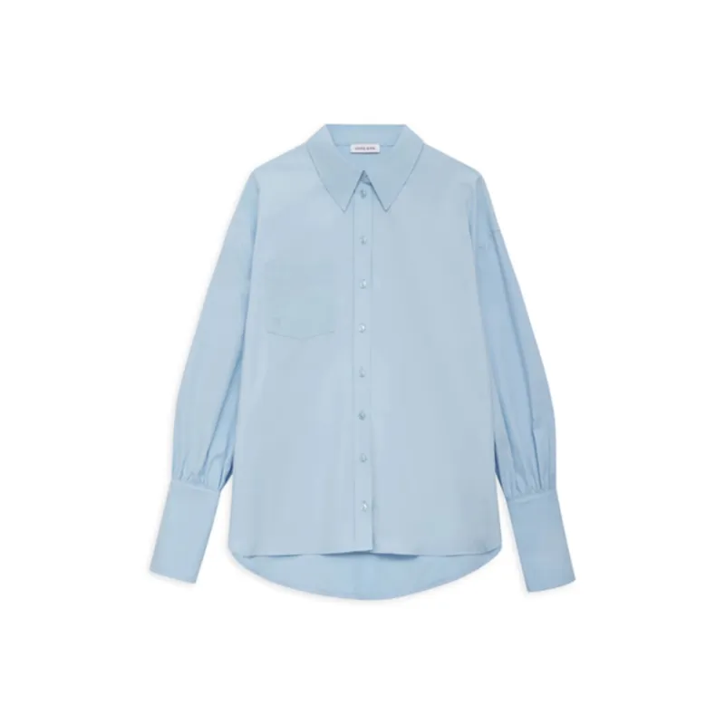 Anine Bing Maxine Logo embroidered Cotton Shirt-0