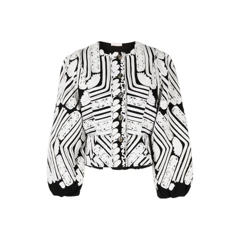 Ulla Johnson Jackets Coats Women's Black White-0