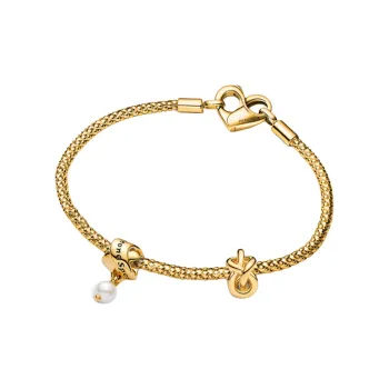 Pandora Gold Plated Copper Silver Alloy Bracelets Women's Gold