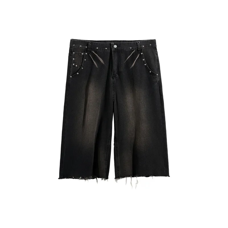 ZMOH Denim Shorts Unisex Black-0