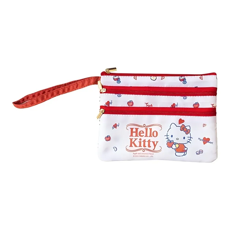 Sanrio Hello Kitty Polyester Makeup Bag Women's White Red-0