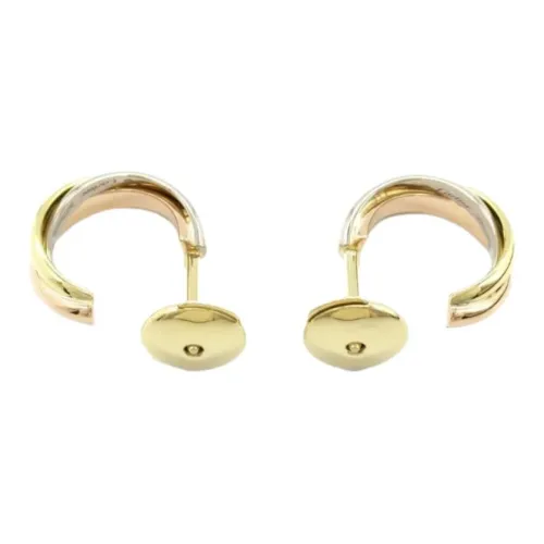 CARTIER 18K White Gold Earrings Women's Gold