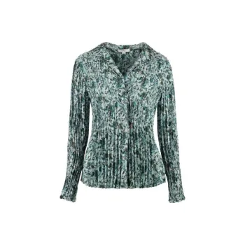 VINCE Berry Blooms Pleated Shirt