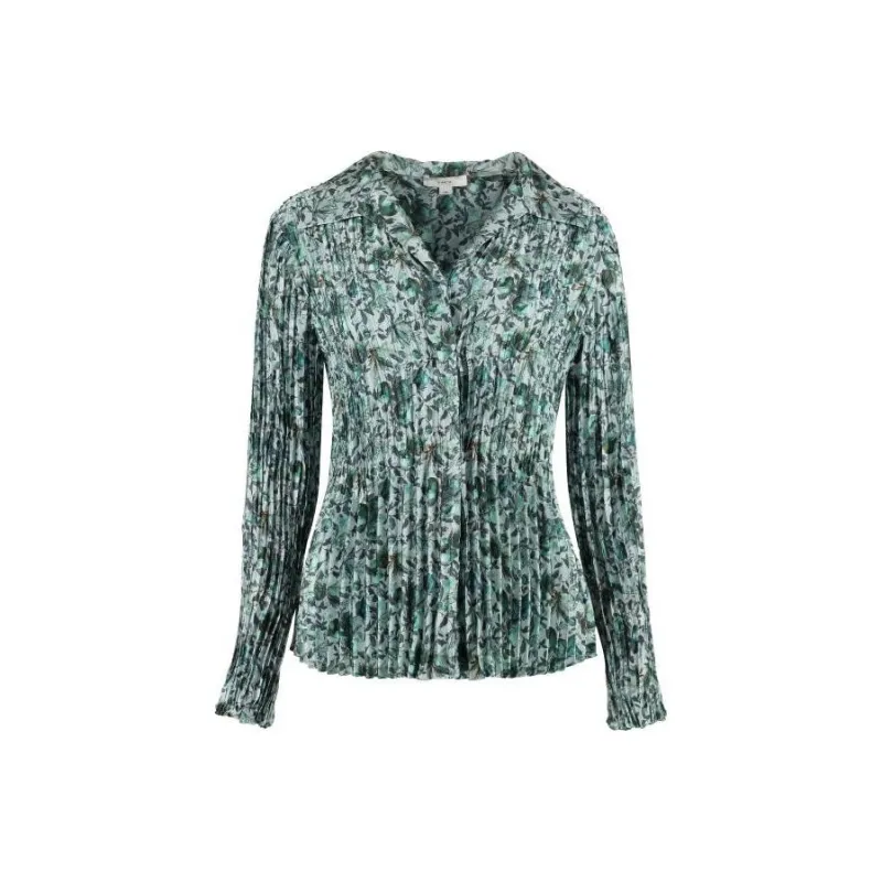VINCE Berry Blooms Pleated Shirt-0