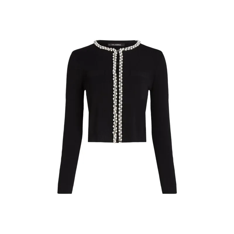 KARL LAGERFELD / Karl Lagerfeld Jeans Essential Pearl embellished Cardigan-0
