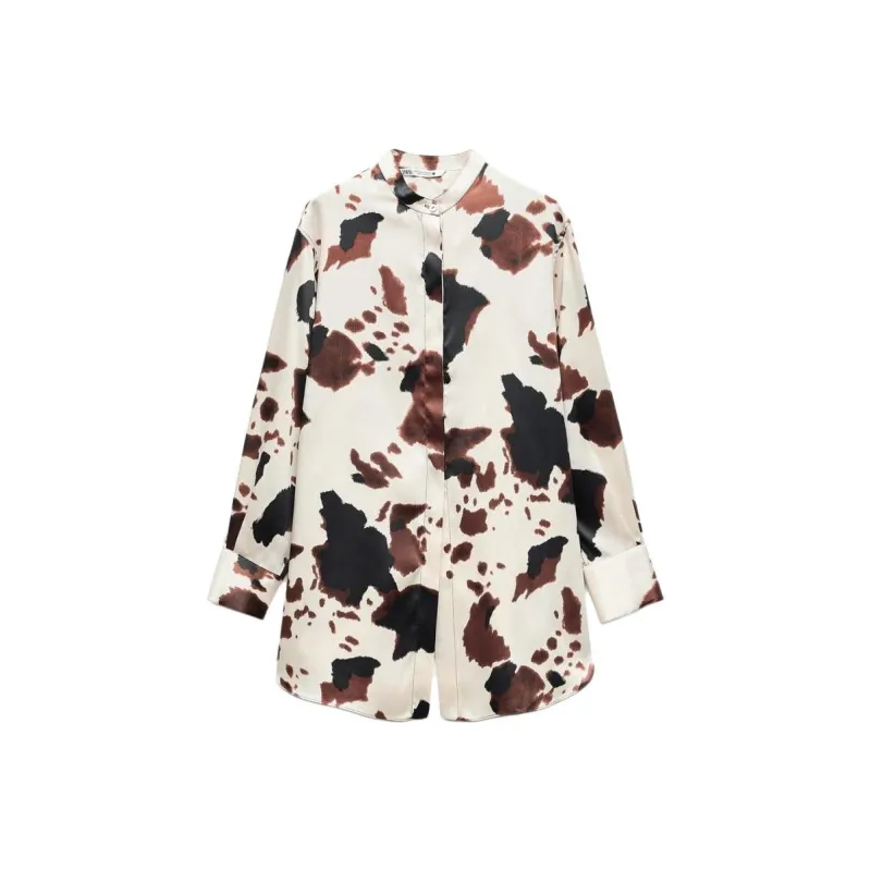ZARA ZW Series Shirt Women's Brown-0