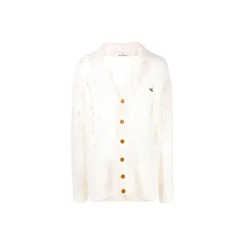 Vivienne Westwood Logo embroidered Open knit Cardigan