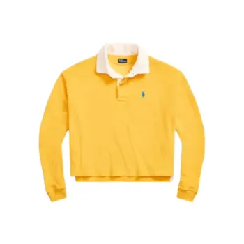 Polo Ralph Lauren Cropped Terry Rugby Shirt Polo Shirt Women's Yellow