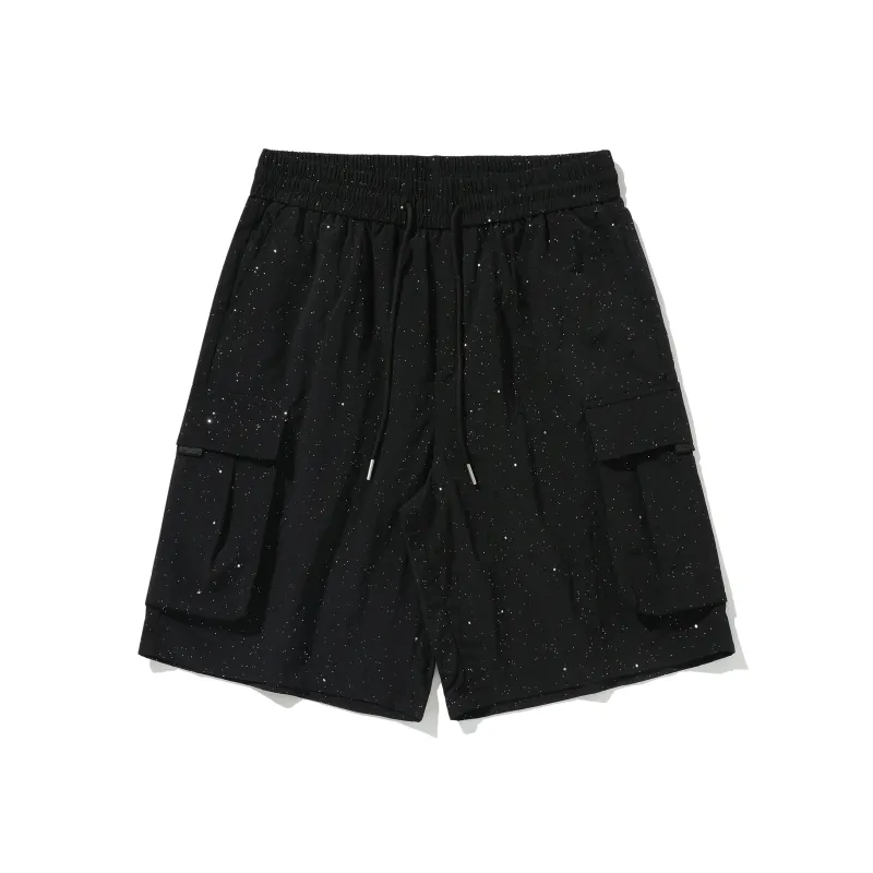 FONDLOOK Casual Shorts Unisex Black-0