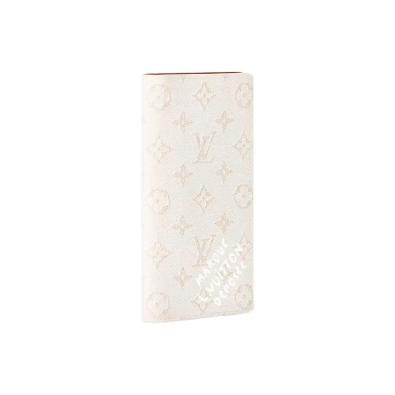 LOUIS VUITTON Brazza Monogram Heritage Coated Canvas Wallet Men's Ecru-1
