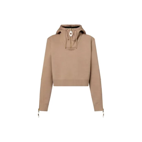 LOUIS VUITTON Wool Silk Cropped Hoodie
