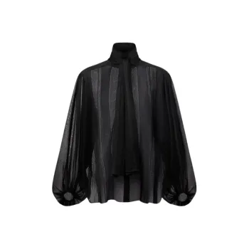LOUIS VUITTON Sheer Stripe Knit Blouse