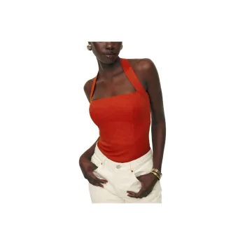 REFORMATION Malika Linen Top Camisole Women's Blood Orange Color