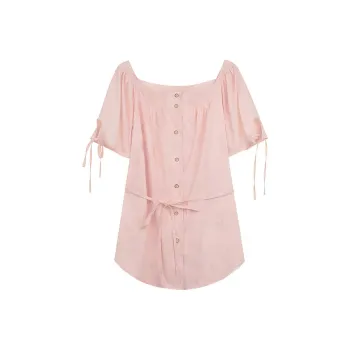 SOLIGHTER Shirt Women's Milk Tea Pink