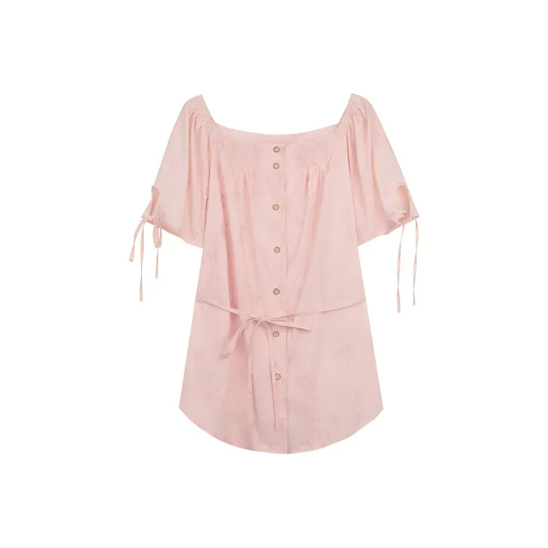 SOLIGHTER Shirt Women's Milk Tea Pink-0