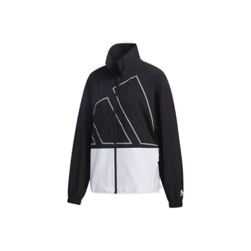Adidas Retro Sports Stand Collar Jackets Women's Black