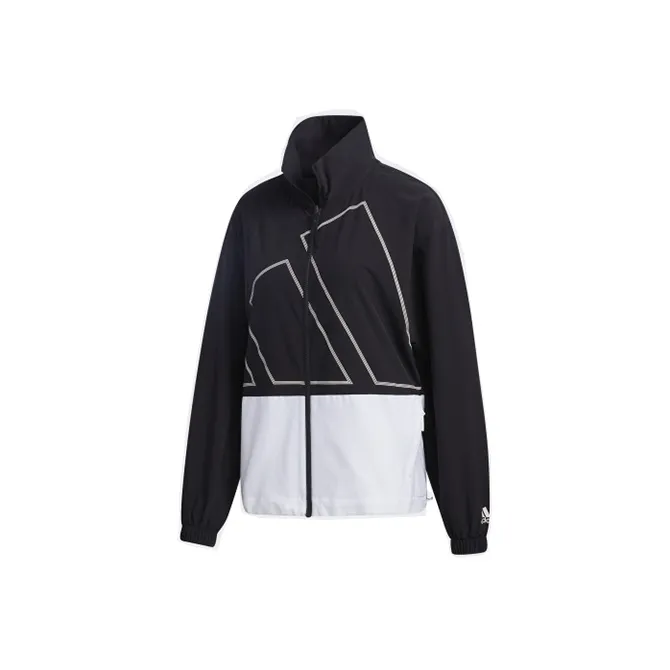 Adidas Retro Sports Stand Collar Jackets Women's Black-0