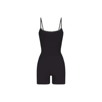 SKIMS SOFT LOUNGE LACE ONESIE Bodysuits Women's ONYX/Onyx