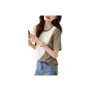 Mo Han Yi Mei Regular T Shirt Women's Gray Green With Gray