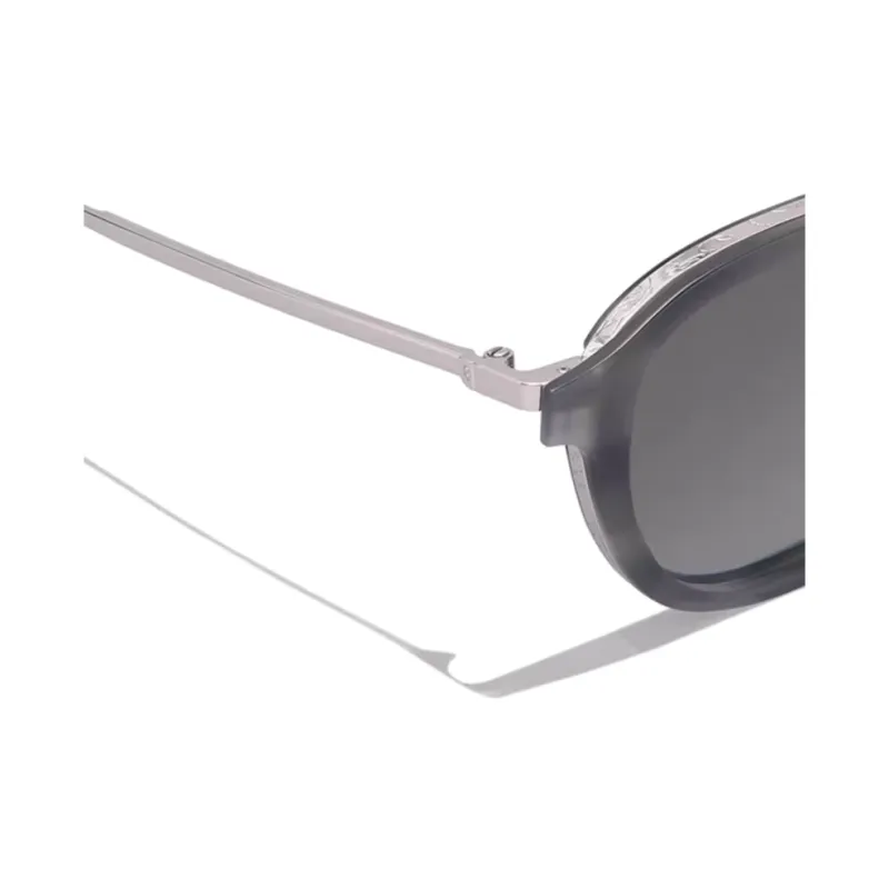 BERLUTI Metal Acetate Irregular Shape Sunglasses Unisex Silver-2