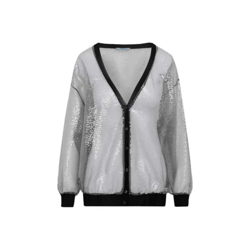 PRADA Sequins Button Up Cardigan-0