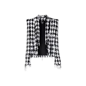 BALMAIN Houndstooth Tweed Jacket
