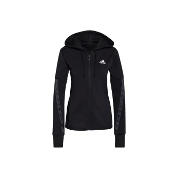 Adidas Lil Stripe Wedgiedesigned 2 Move Cotton Touch Hoodie Jackets Coats Women's Black