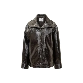 Courrèges Women's Iconic Oversized Vinyl Jacket 'Black'
