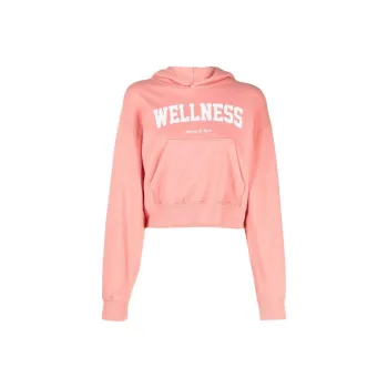SPORTY & RICH Logo Printed Long Sleeved Hoodie