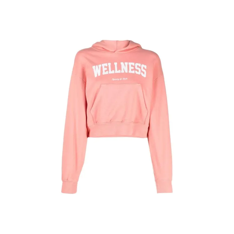 SPORTY & RICH Logo Printed Long Sleeved Hoodie-0