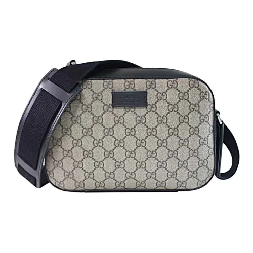 GUCCI GG Supreme Canvas Bag, Camera Bag, Crossbody Bag, Shoulder Bag Unisex Beige & Black