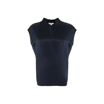 VINCE Split neck Silk Blouse