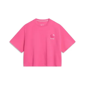LiNing x LEAGUE OF LEGENDS Drop Shoulder Sleeve T Shirt Women's Vibrant Pink