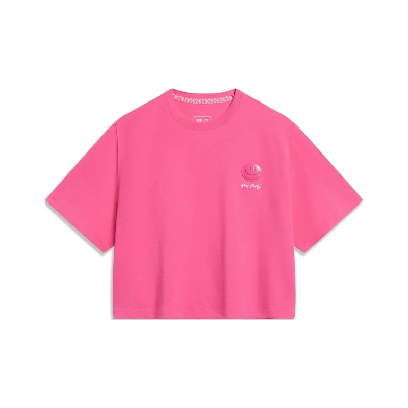 LiNing x LEAGUE OF LEGENDS Drop Shoulder Sleeve T Shirt Women's Vibrant Pink-0
