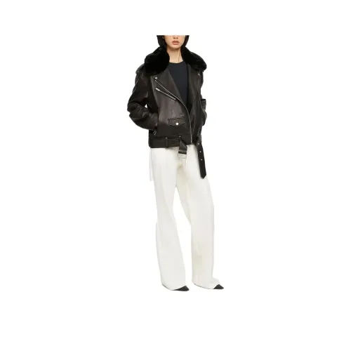 Moose Knuckles FW23 Leather Moto Jackets & Coats Women's Black