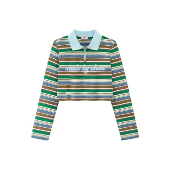 CHUU T Shirts Women's Green Stripes