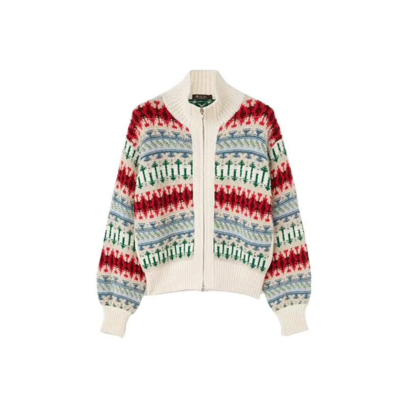 Loro Piana FW23 Holiday Noel Bomber Jacket Jackets & Coats Women's Multicolor White-0