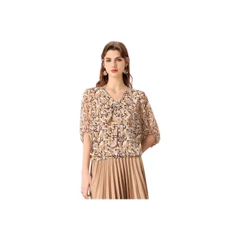 FENHONGMALI Shirt Women's Camel