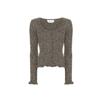 Blumarine Ribbed Knit Peplum Sweater