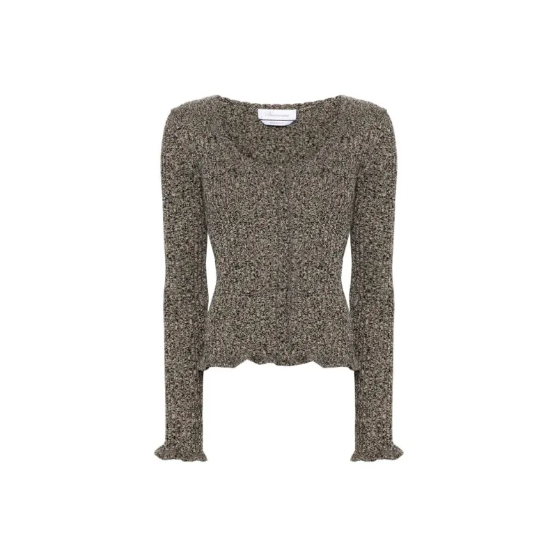 Blumarine Ribbed Knit Peplum Sweater-0