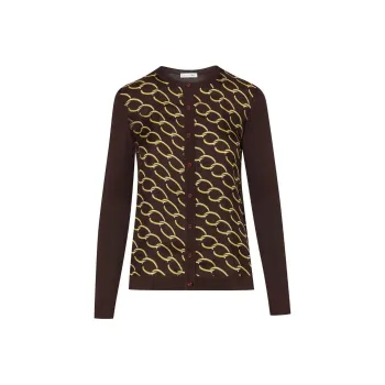 Oscar De La Renta Oscar Chain-link Inset Cardigan