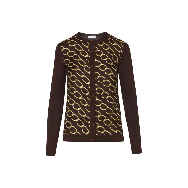 Oscar De La Renta Oscar Chain-link Inset Cardigan-0