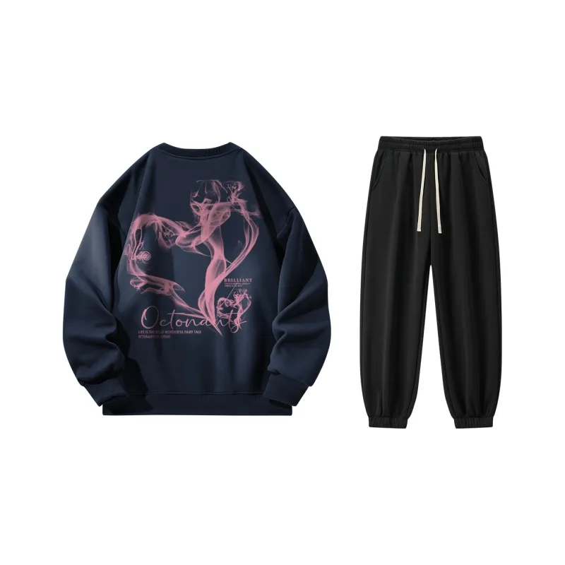 Small Columns Under The Sea Sweatshirt Set Unisex-2