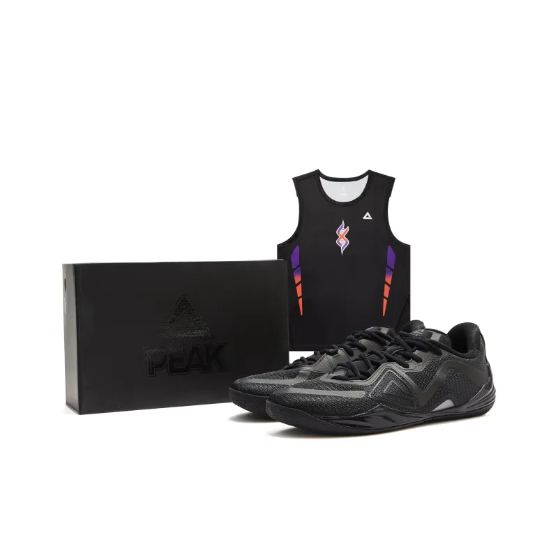 PEAK Taoji Unique, Black Warrior, Box Included Cushioning, Slip Resistant, Rebound Low Top Basketball Shoes Men's-0
