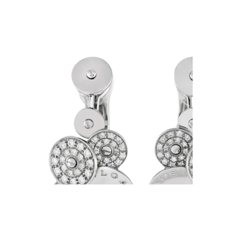 BVLGARI 18K White Gold Cicladi Diamond Clip on Earrings-2