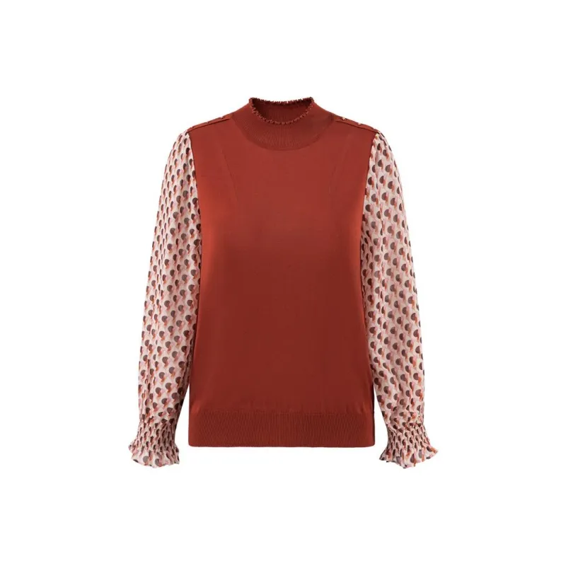 JZ. ANNAKRO Knitwear Women's Pattern Red Coffee-0